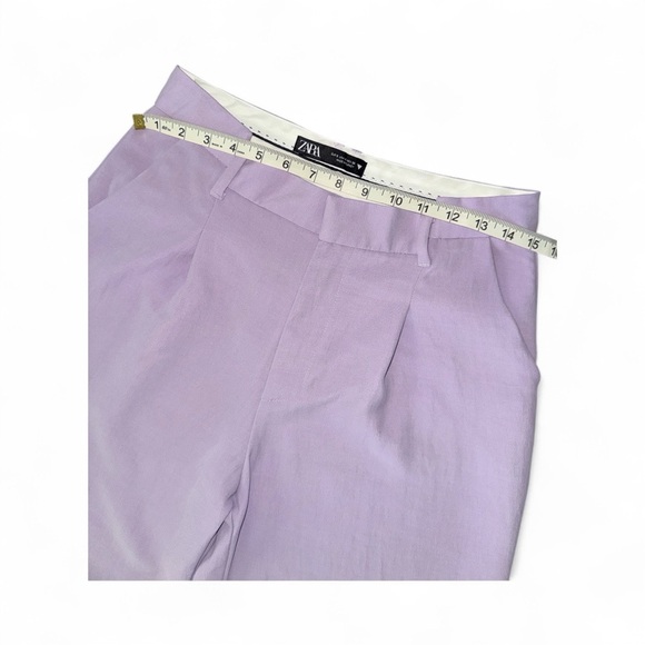 ZARA Lilac Wide Leg High Waist Trousers Women’s Sz S Tailored Dress Pants - Picture 8 of 11